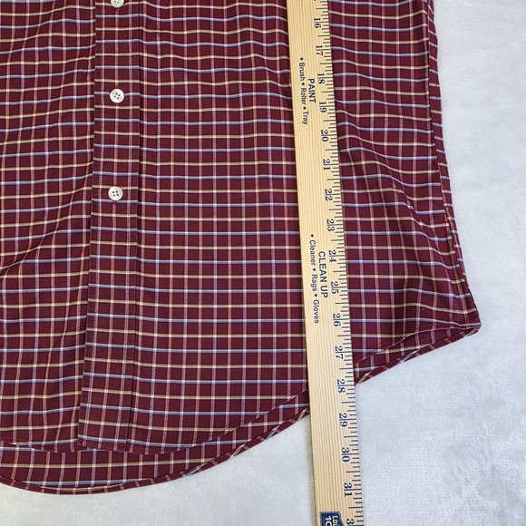 Brooks Brothers Brick Red Mens Large Gold Buffalo Logo Button Down Plaid Shirt - Picture 5 of 8